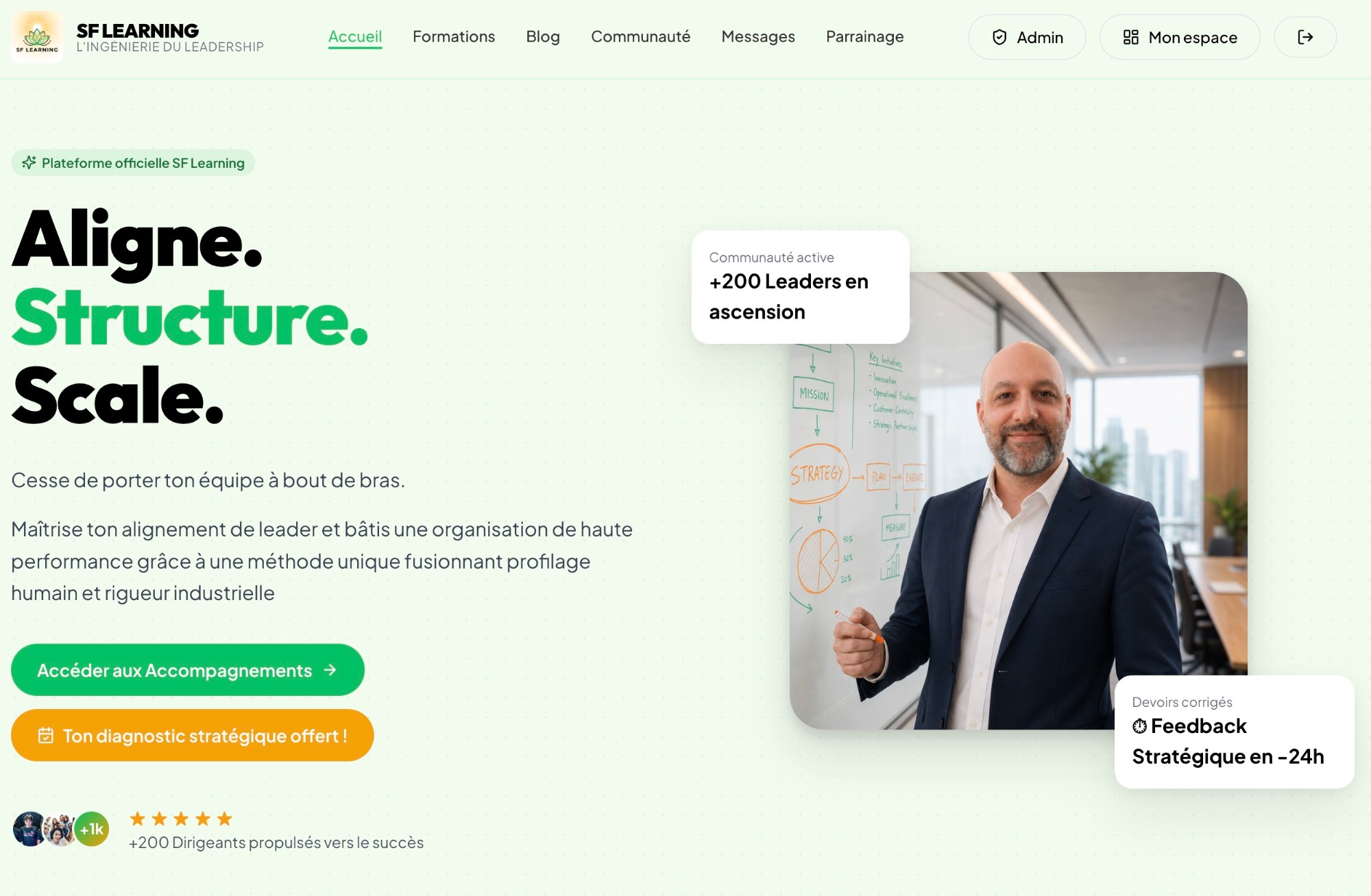 Aperçu du site SF Learning